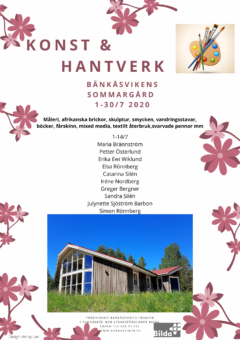 Konst & Hantverk på Bänkåsviken 1 – 14 juli 2020